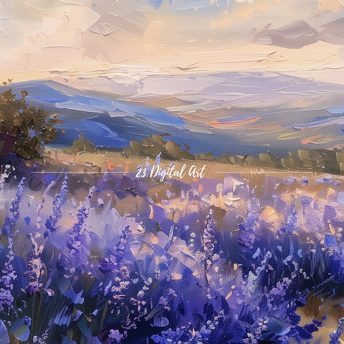 Lavender Field Sunset Purple Blooms Rolling Hills Frame TV Art Poster - Image 4