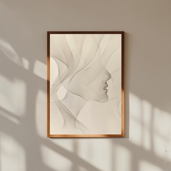 Minimalist Single Line Art Print Modern Abstract Wall Decor