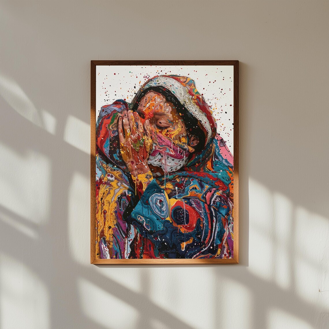 Jackson Pollock Inspired Abstract Art Print Modern Expressionist Wall Decor