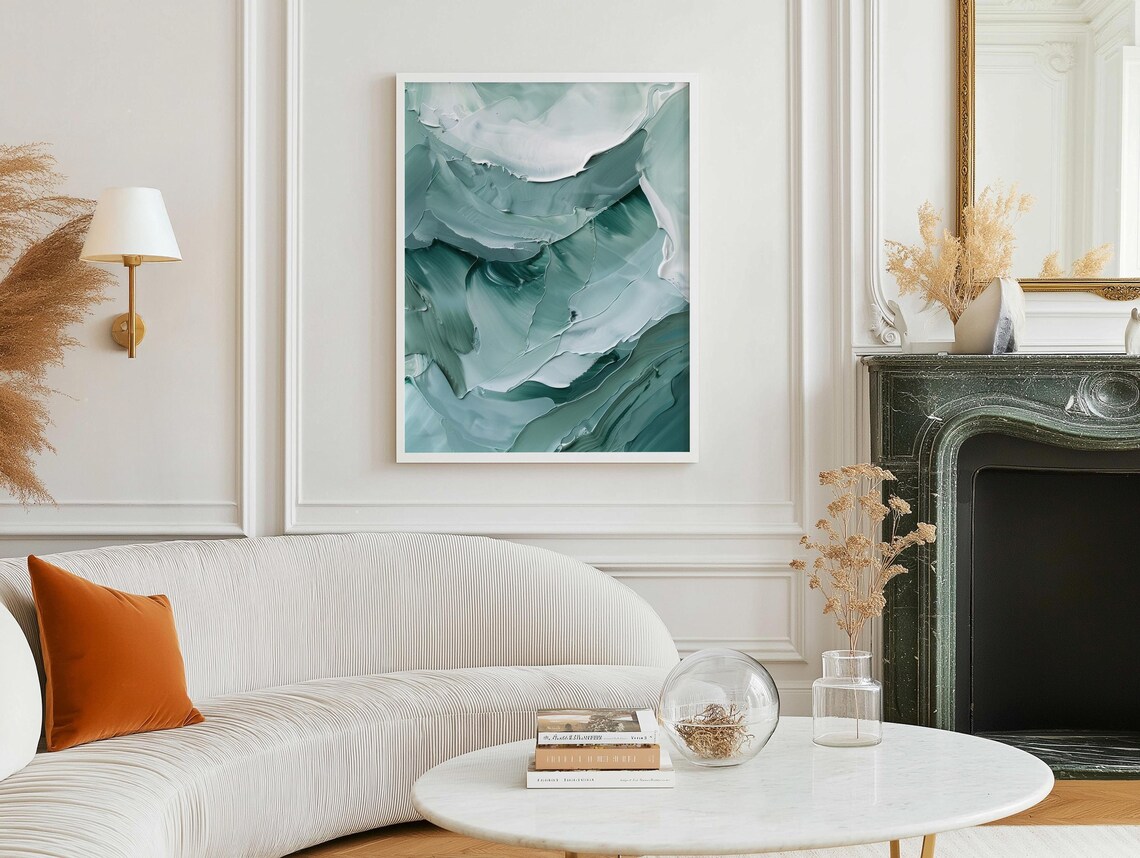 Fluid Abstract Art Print Modern Brushstroke Home Decor