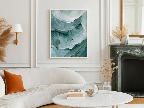 Fluid Abstract Art Print Modern Brushstroke Home Decor