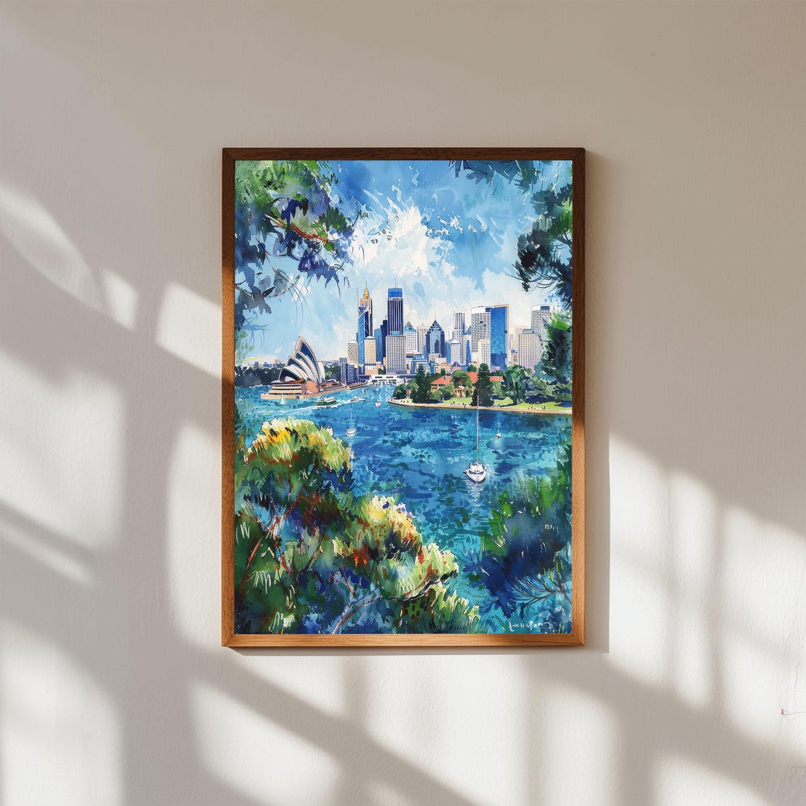 Sydney Opera House Print Vibrant Australia Skyline Coastal Wall Art
