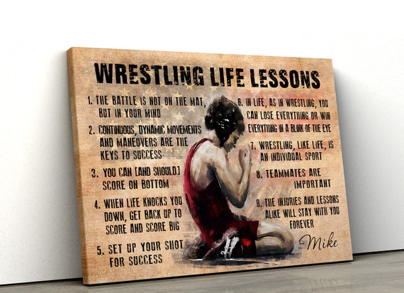 Personalized Wrestling Life Lessons Poster Custom Name Wrestling Lover Gift Wrestling Poster Sport