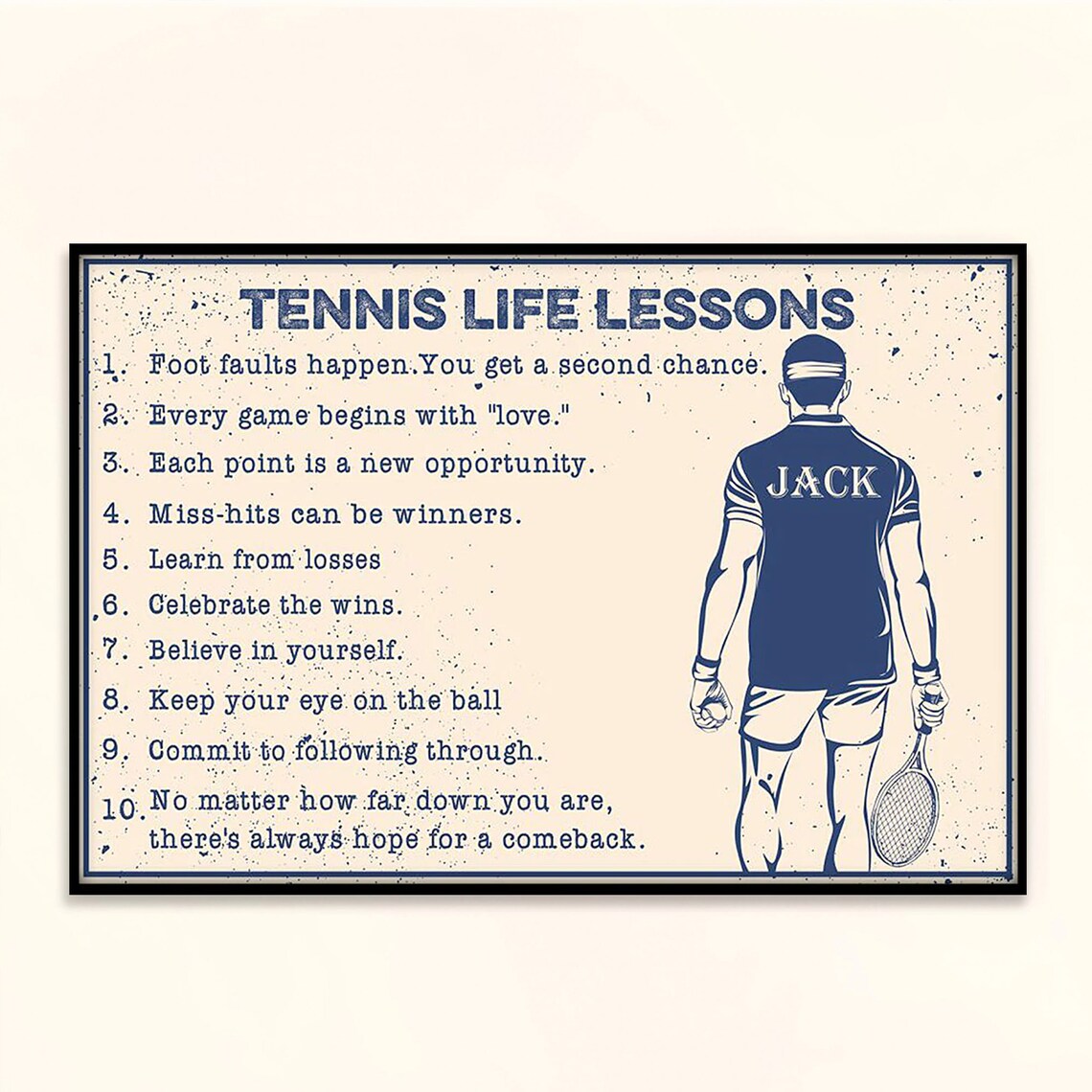 Personalized Tennis Poster, Gift for Tennis Players