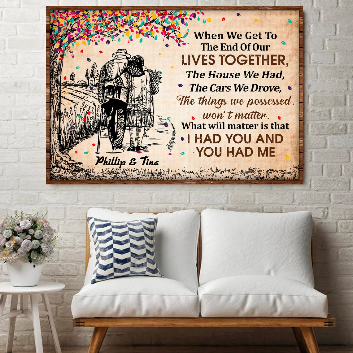 Personalized When We Get To The End Old Couple Sketch Postercanvas Family Old Couple Couple Gift - Image 2