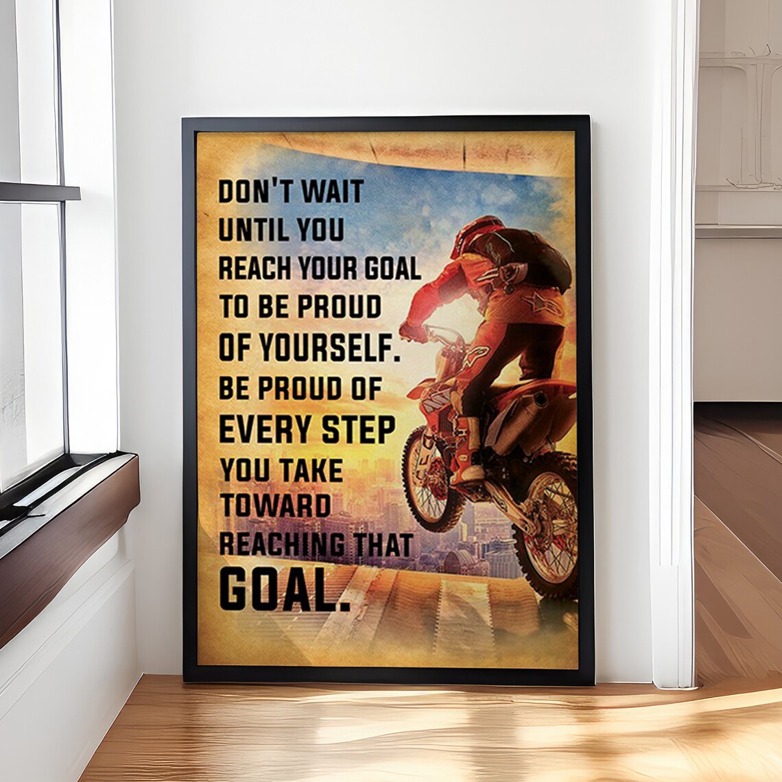 Motocross Reaching Goal Poster, Gift For Him