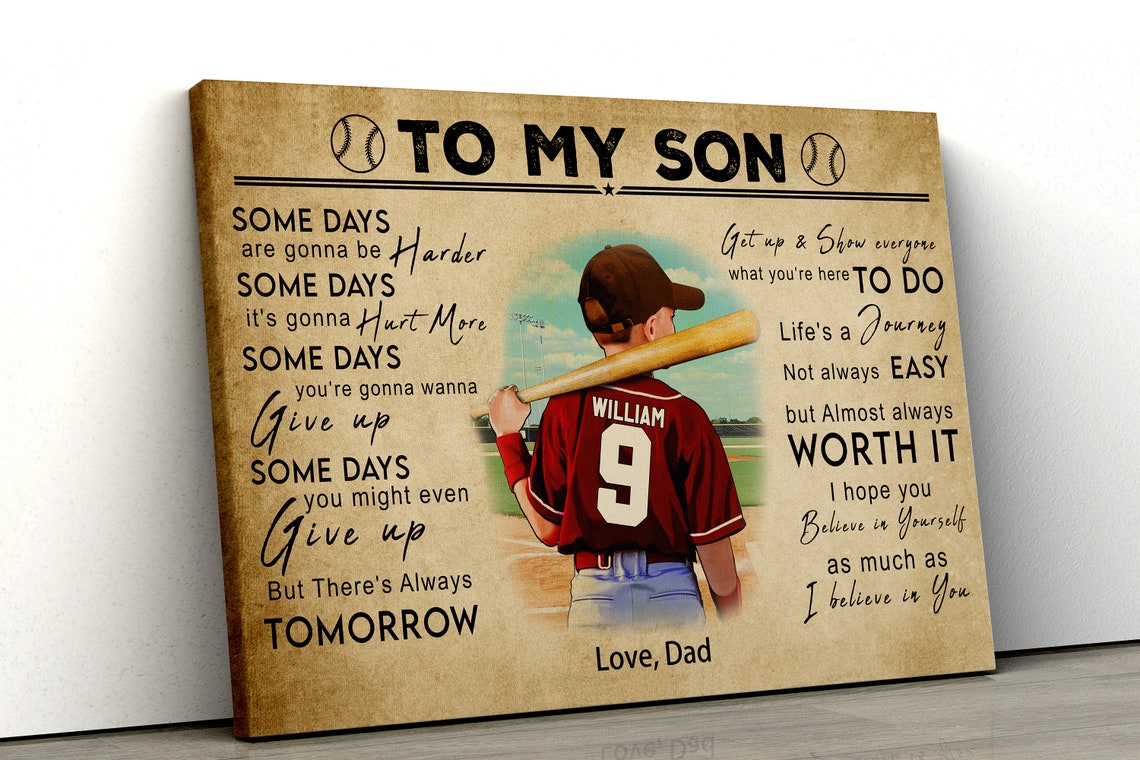 To My Son Baseball Some Days Are Harder Love from Dad Player Poster