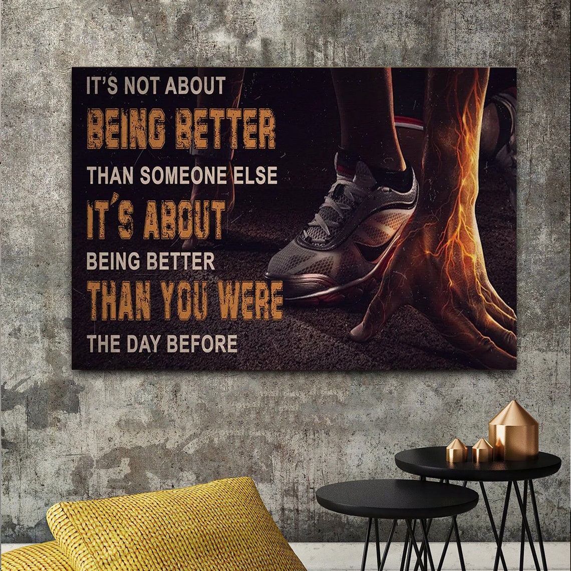 Running Motivational Quote Sprinter Start Line Runner Sports Poster - Image 2