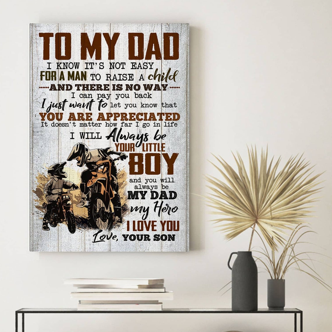 Motocross Dad And Son To My Dad Dirt Bike Rider Gift Wall Poster - Image 4