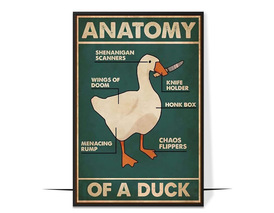 Anatomy Of A Duck Funny Knife Goose Chaos Humor Comedy Poster