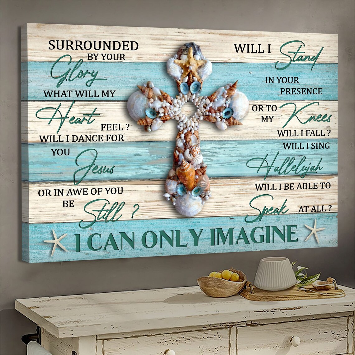 Seashell Cross, I Can Only Imagine Jesus Poster - Image 4
