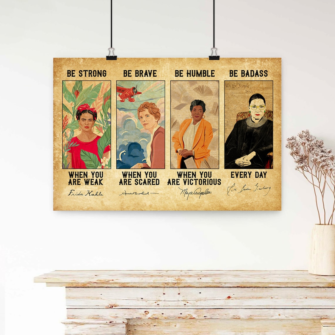 Be Strong Be Brave Trailblazing Women in History Empowerment Gift Poster - Image 3