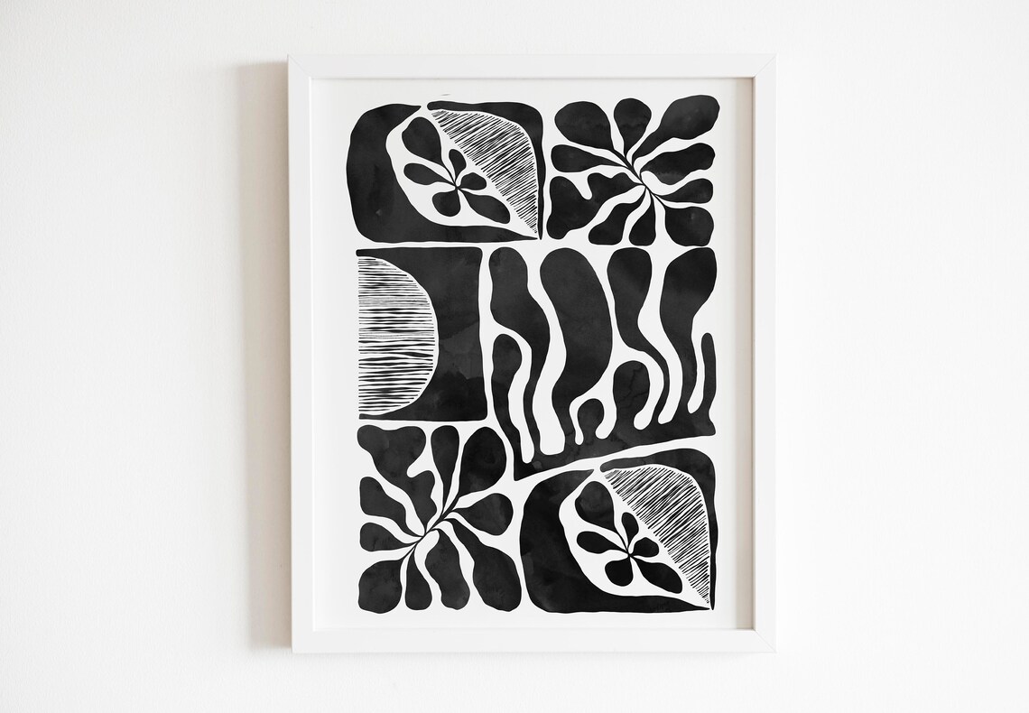 Abstract Organic Shapes Art Print, Japandi Minimalist - Image 2