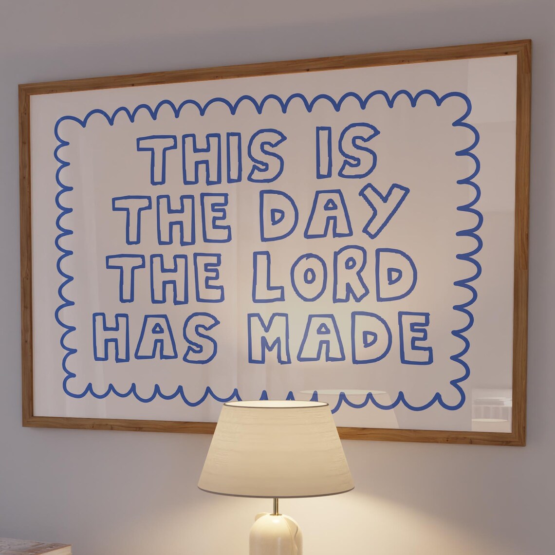 Modern Blue Bible Verse Scripture Art Print