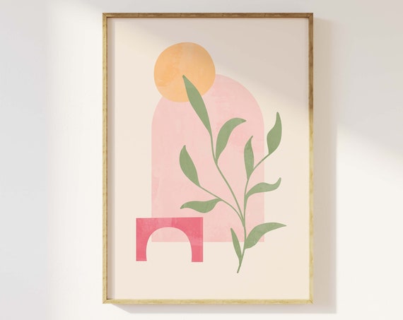 Boho Botanical Print Art Cute Botanical Wall Art Cute Trendy Wall Art