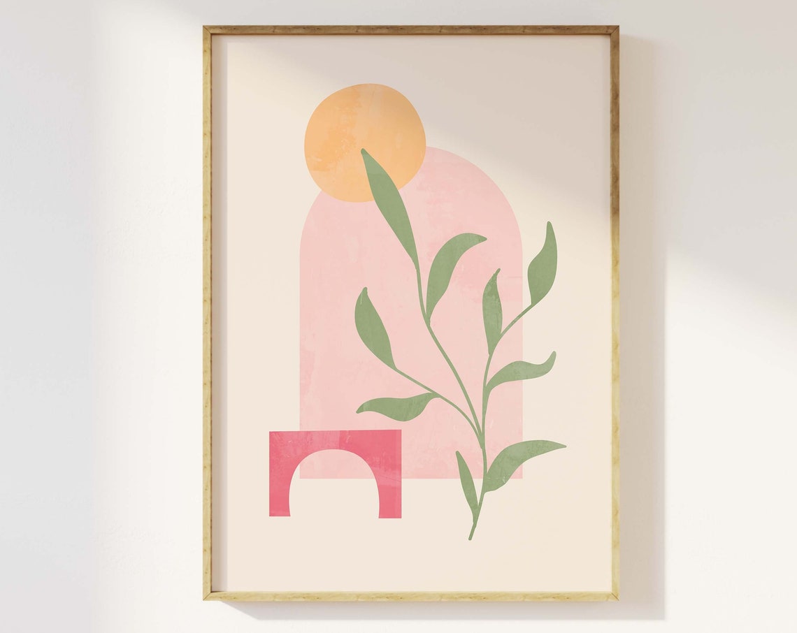 Boho Botanical Print Art Cute Botanical Wall Art Cute Trendy Wall Art