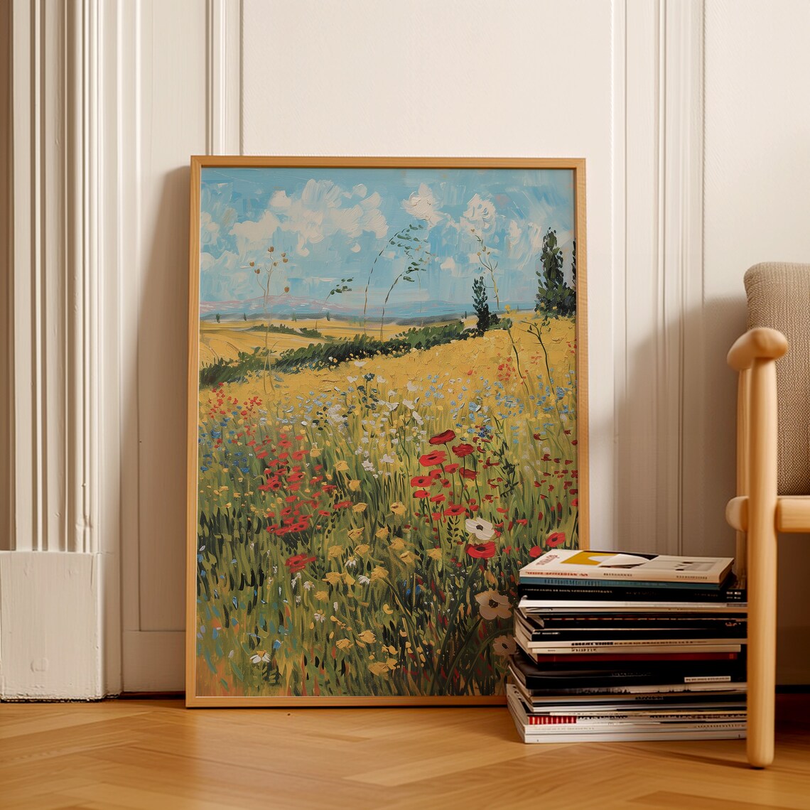 Van Gogh Wheat Field, Vintage Landscape Art Print - Image 2