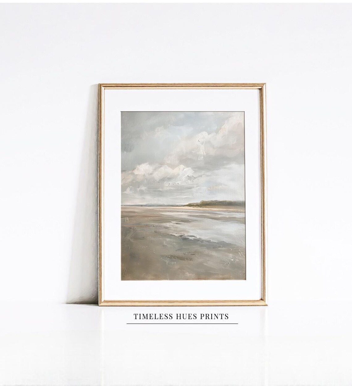 Misty Coastal Morning Art Print, Minimalist Seascape