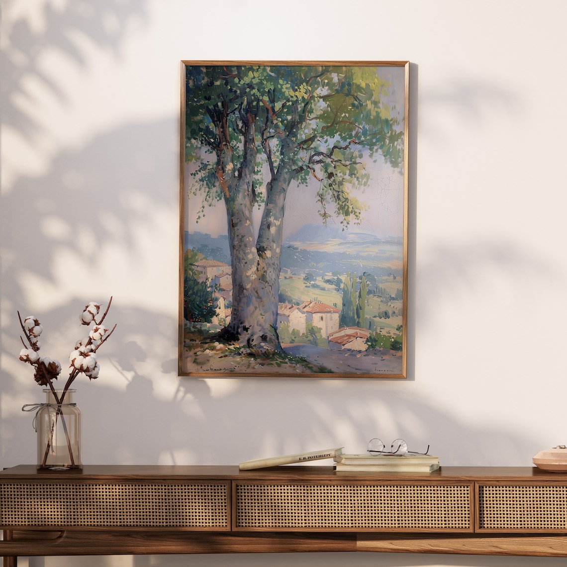 Twin Trees Hillside Village Italian Countryside Vista Poster - Image 2