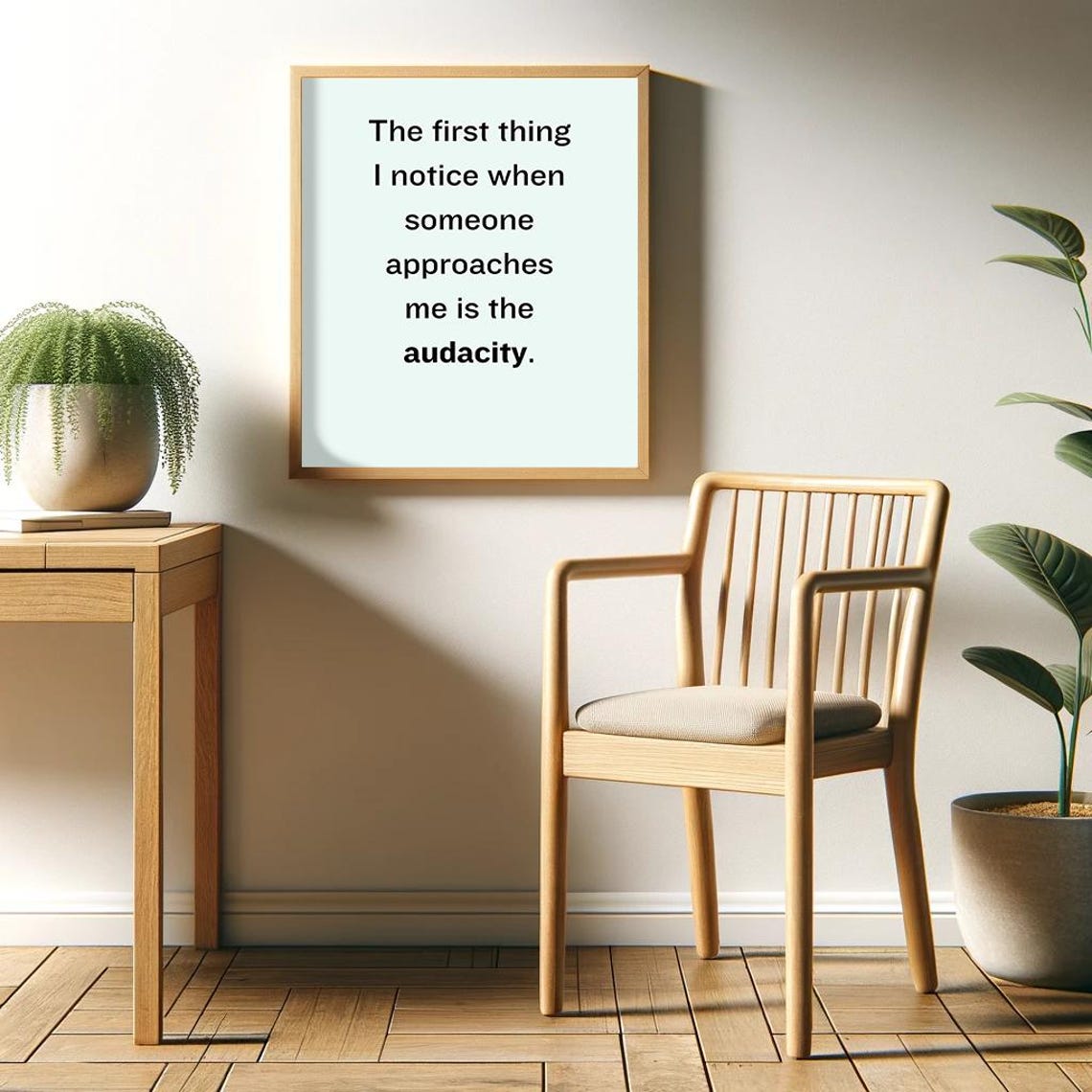 First Thing I Notice Is the Audacity Sarcastic Quote Art Poster - Image 2