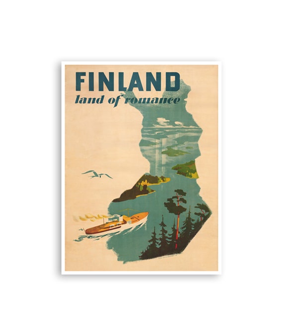Finland Art Print Finnish Gift Helsinki Travel Poster Xr4069