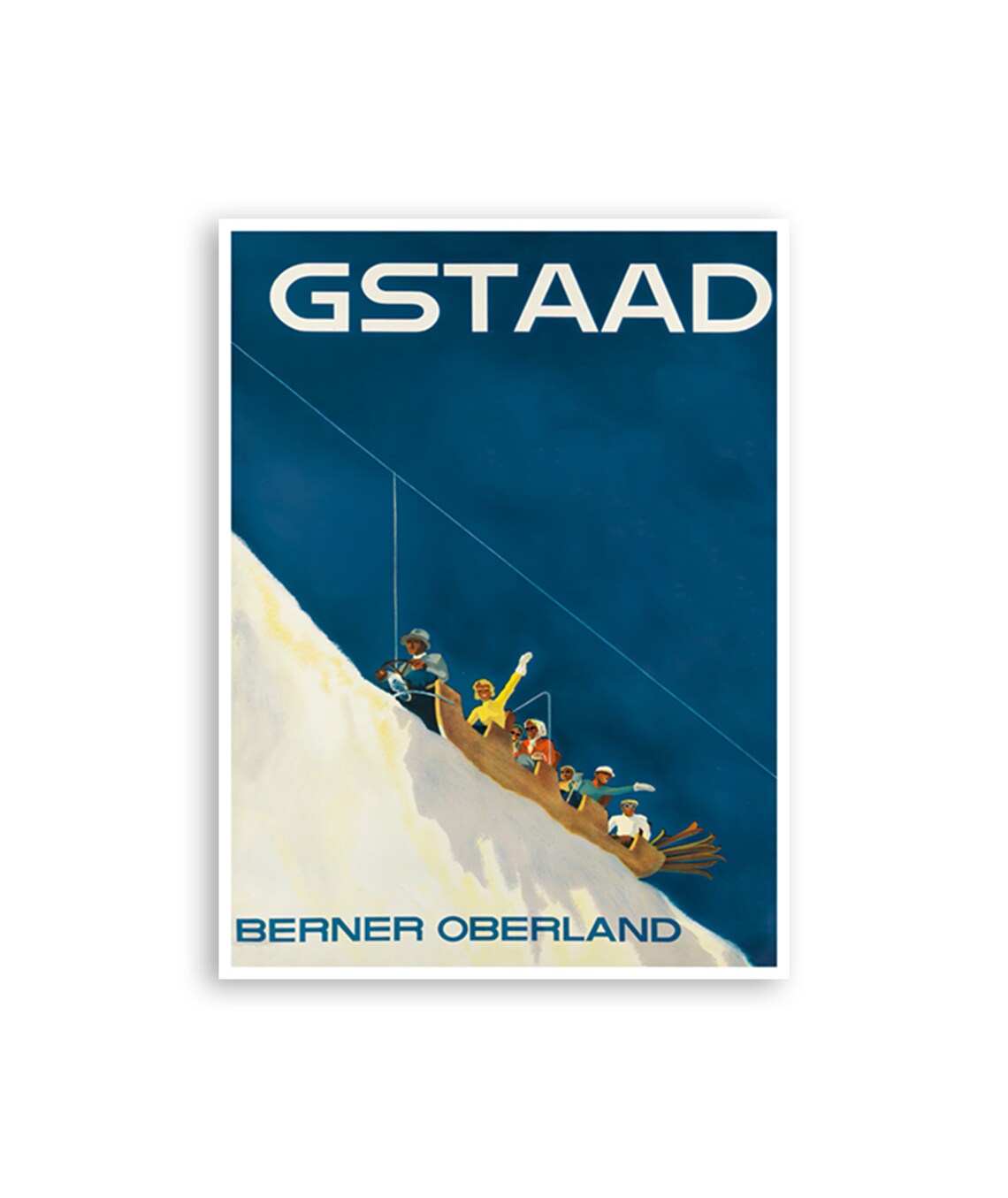Gstaad Travel Poster Art Print, Swiss Wall Decor