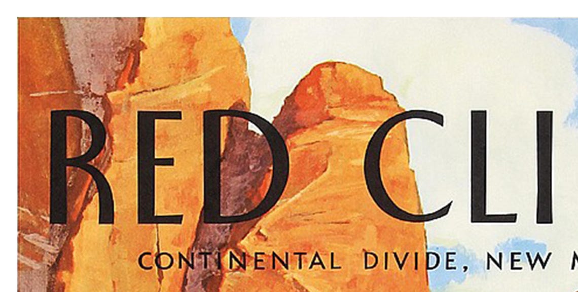 Red Cliffs Continental Divide New Mexico Santa Fe Travel Poster - Image 2