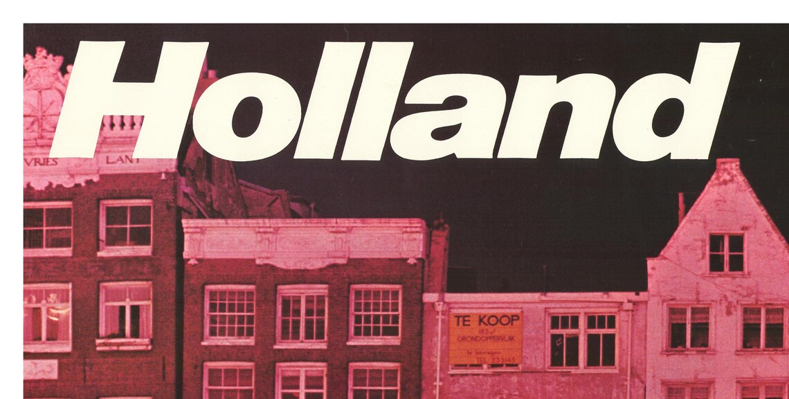 Holland CP Air Vintage Travel Poster Amsterdam Canal Night Art - Image 2