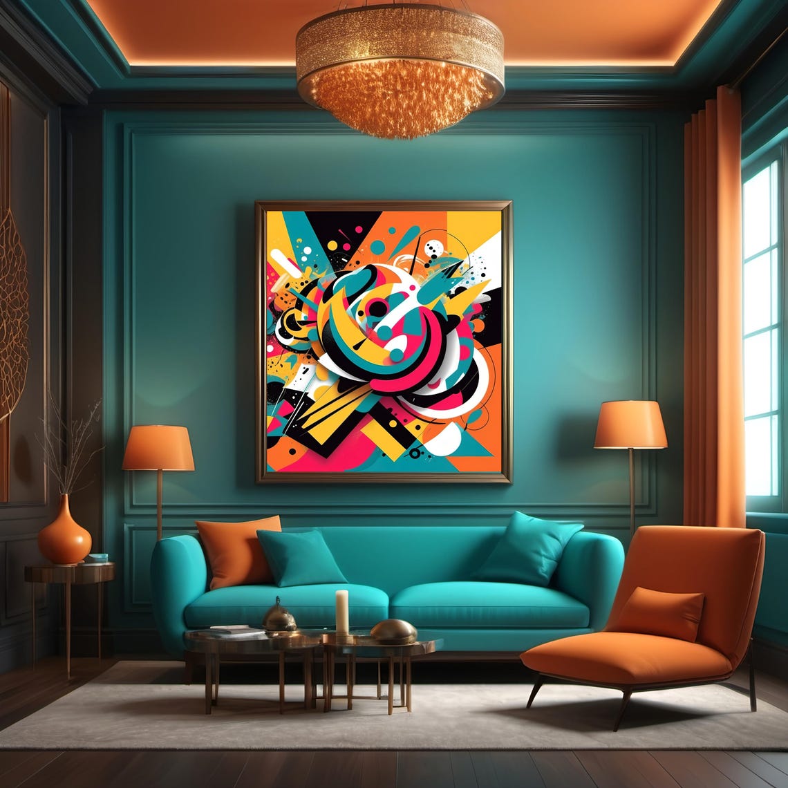 Abstract Pop Art Bold Graphic Wall Art Gift Idea Vibrant Colors Comic Style Playful Modern Decor For Home Or Office - Image 2