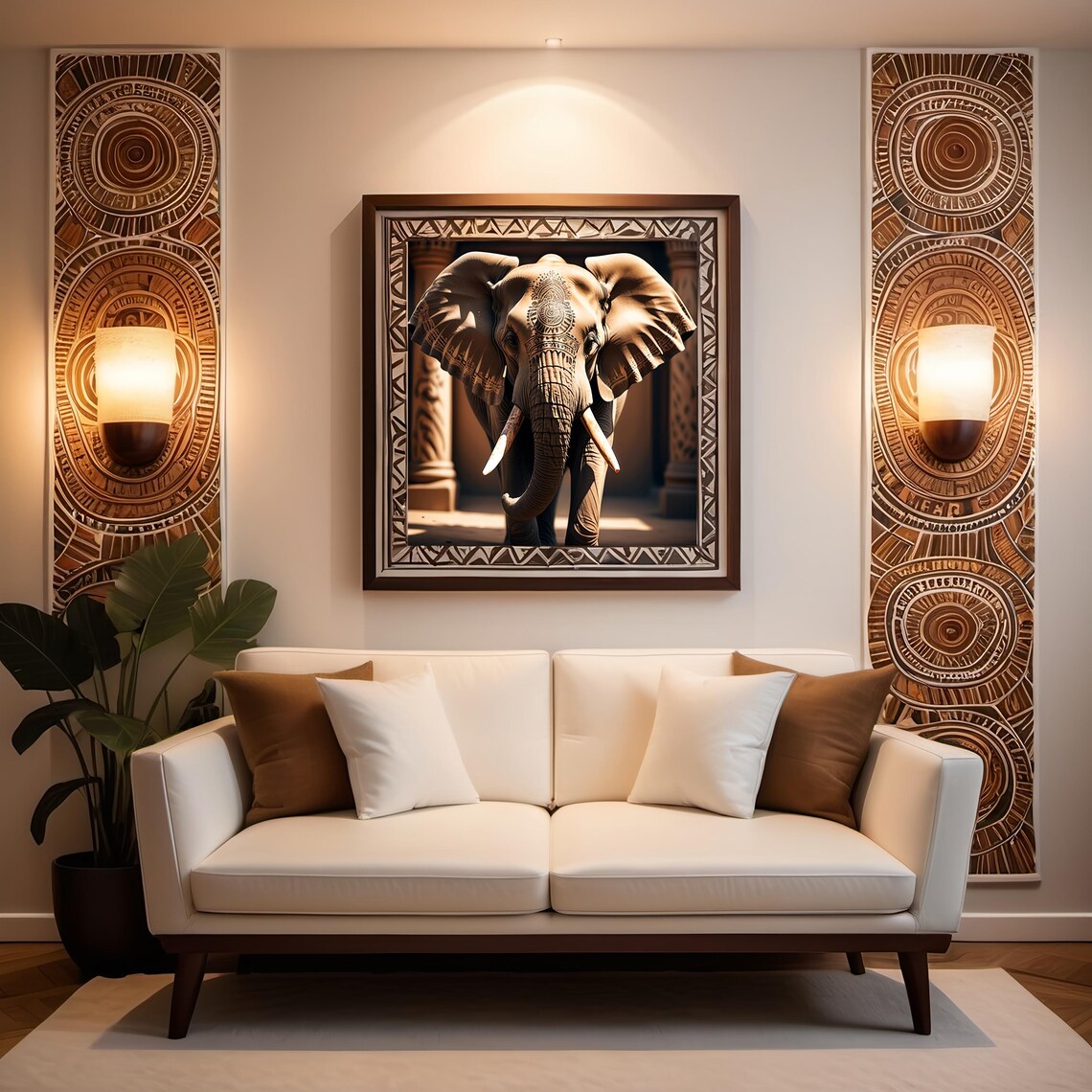 Tattooed Elephant Animal Art, Bold Poster Print - Image 3