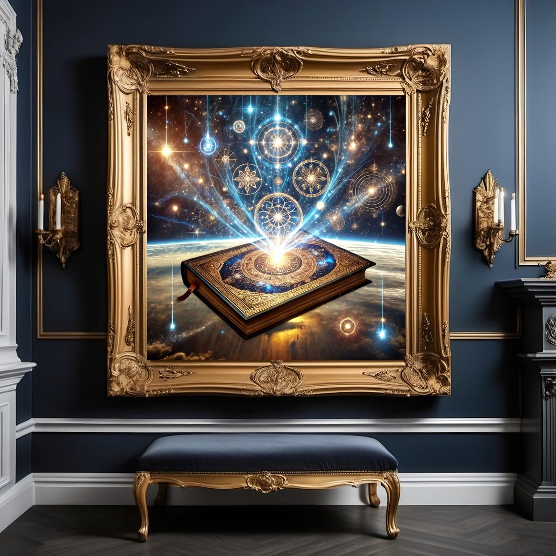 Celestial Magic Spellbook Book Print Mystical Grimoire Wall Art Fantasy Spellbook Gift Idea Arcane Artwork Cosmic Alchemy - Image 3