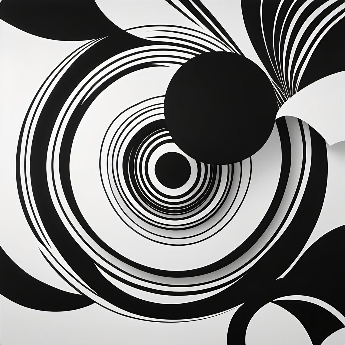 Minimalist Black And White Abstract Geometric Modern Art High Contrast Elegant Wall Decor For Home Or Office - Image 3