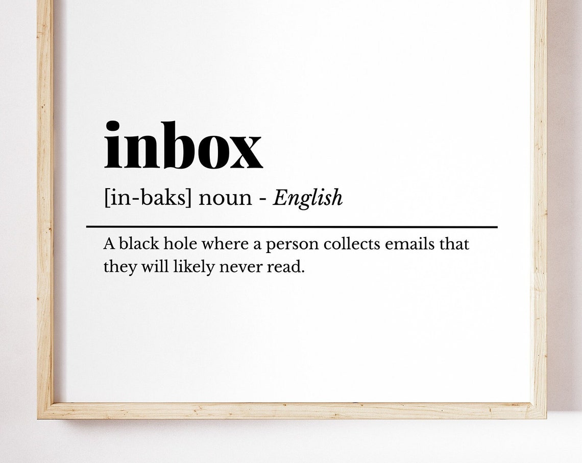 Inbox Definition Funny Office Dictionary Email Humor Work Poster