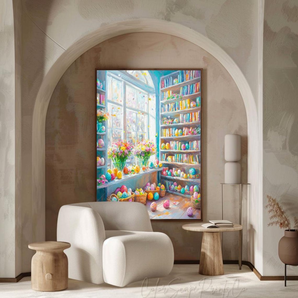 Easter Bookshop Poster Vintage Bookstore Painting New York Bookshop Print Nyc Print Book Lover Gift Reading Art Print Literary Books Art - Image 2