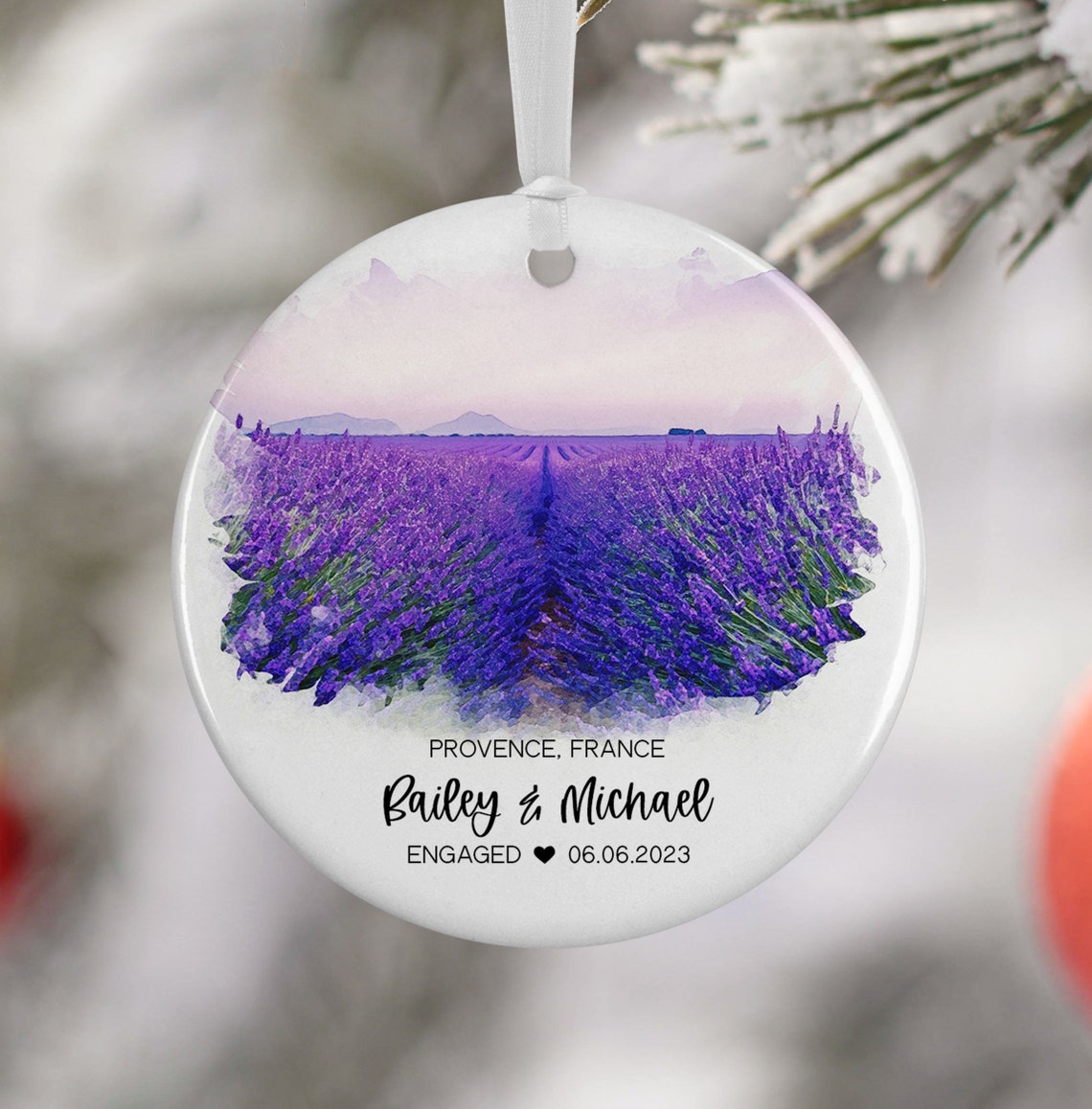 Provence France Lavender Field Personalized Engagement Wall Art