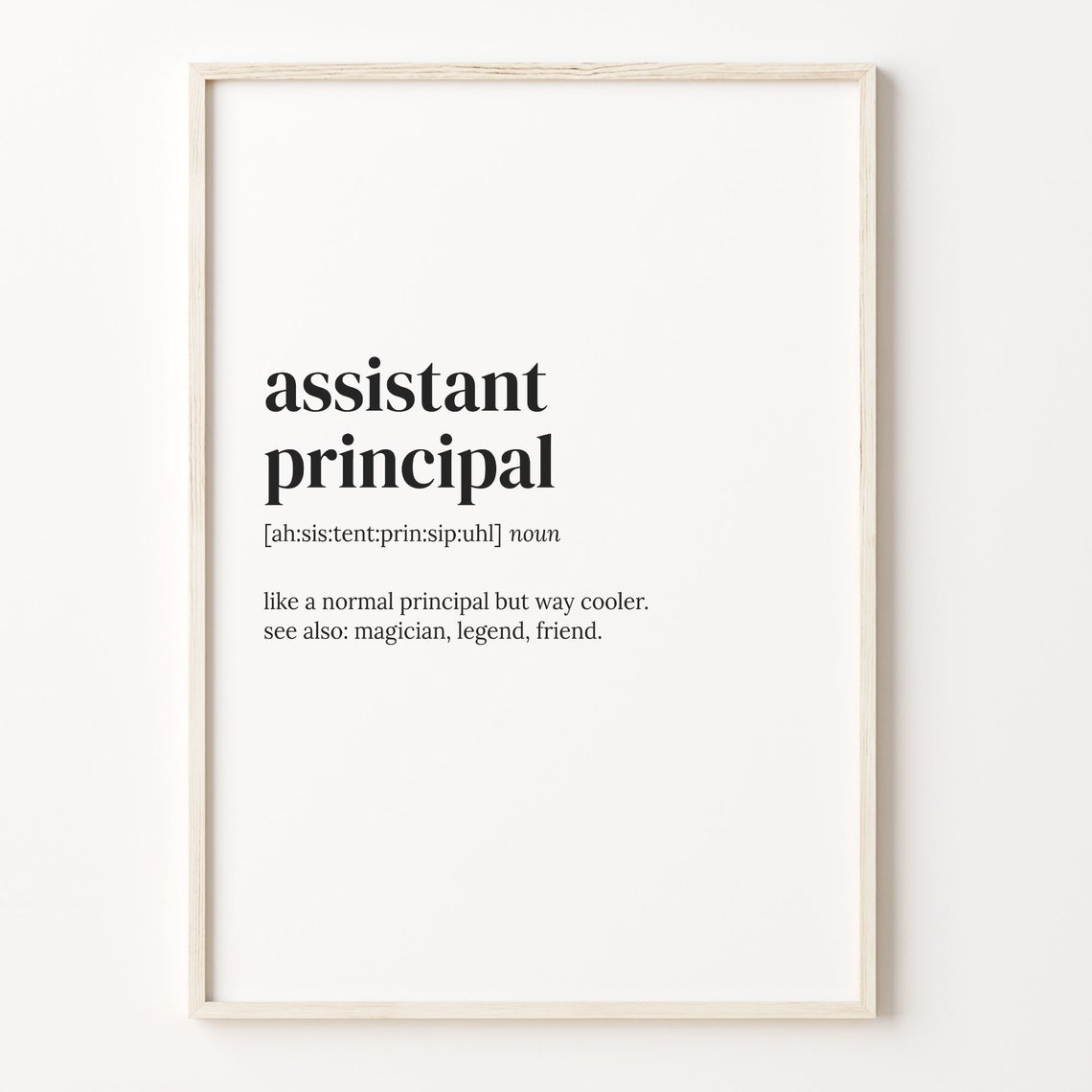 Assistant Principal Definition Funny Appreciation Gift Poster