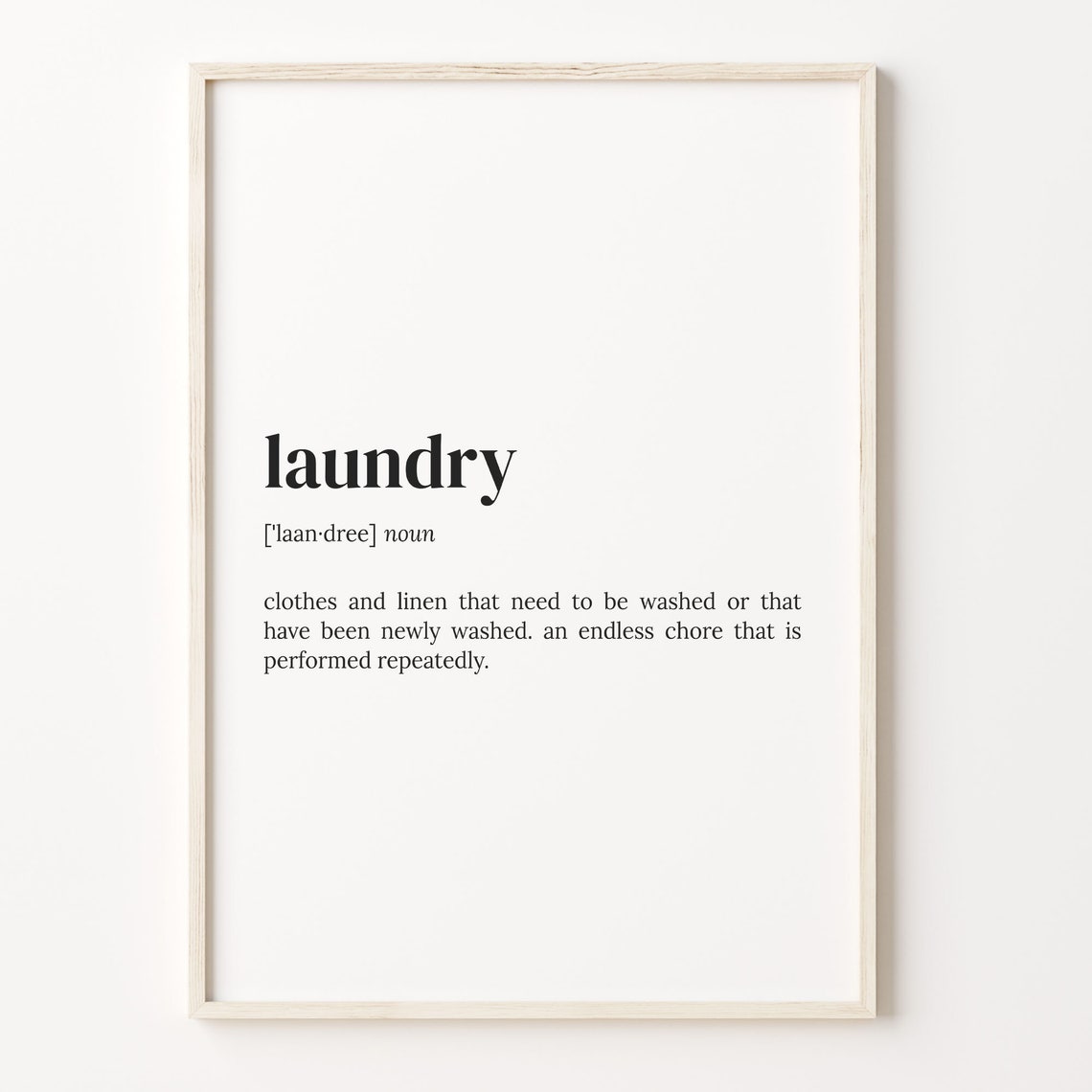 Laundry Room Dictionary Definition Print Funny Wall Decor for Home