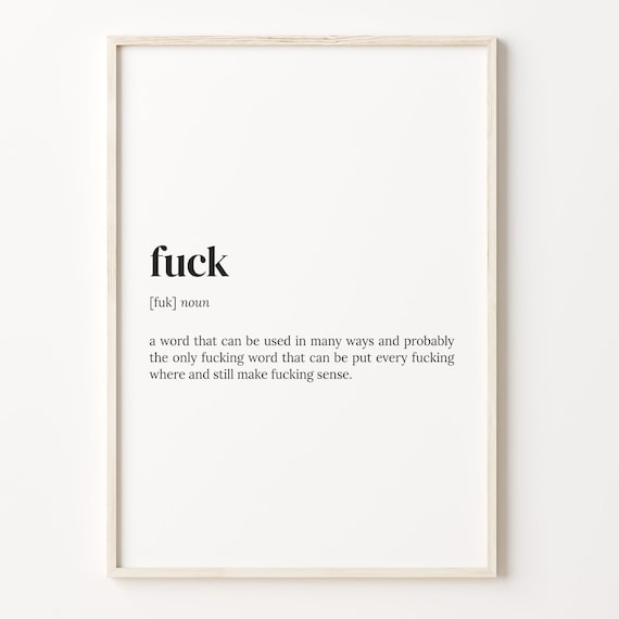 Fuck Definition Quote Poster, Funny Christmas Gift