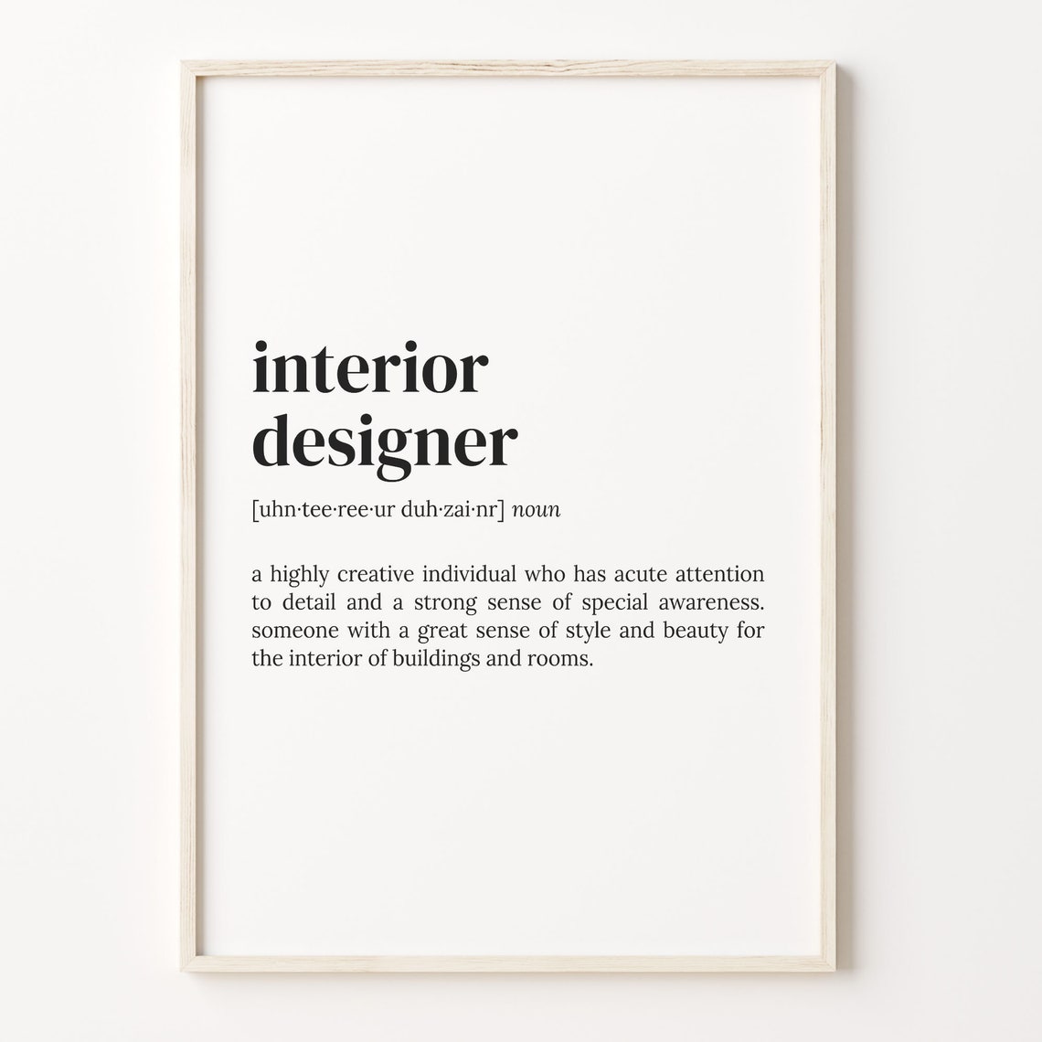 Interior Designer Definition Print Dictionary Poster Quote Art Interior Design Art Designer Funny Gift Interior Design Gift C17 237