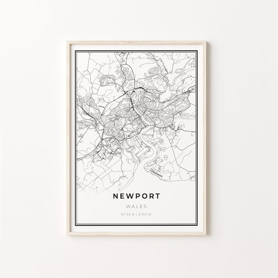 Newport Wales United Kingdom Minimalist City Street Map Poster