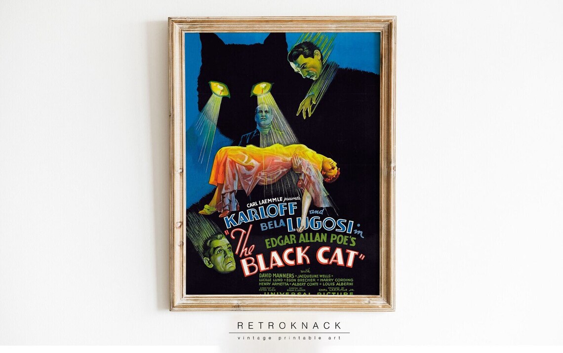 The Black Cat 1934 Karloff Lugosi Universal Horror Movie Classic Poster - Image 2