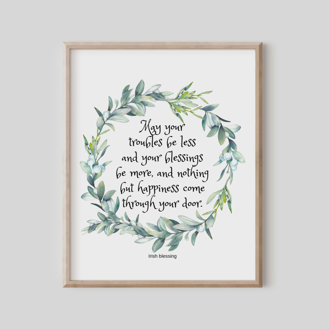 Watercolor Irish Blessing Prayer Art Print, Christian Gift