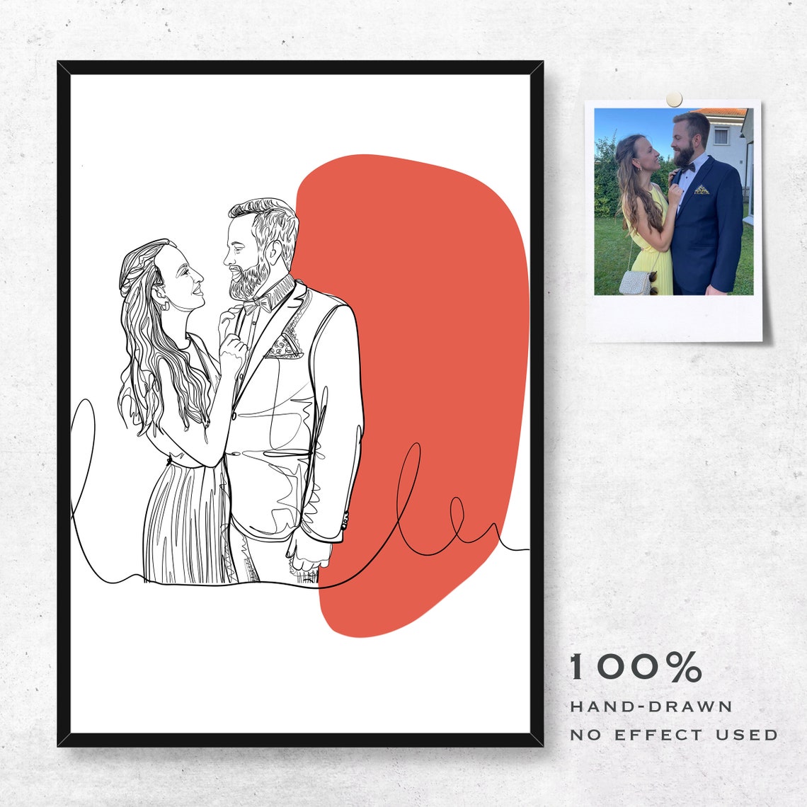 Custom Line Drawing Personalized Gift For Girlfriend Couple Painting From Photo Custom Portrait For Her Line Art - Image 3