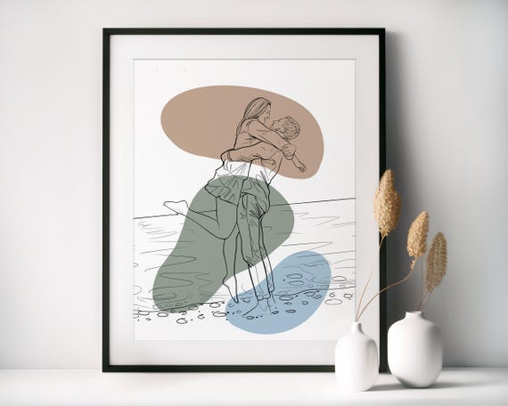 Custom Line Drawing From Photo Couple Portrait Gift Line Art Illustration Gift For Couple Family Portrait Girlfriend Gift
