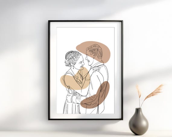 Custom Line Portrait Couple Drawing From Photo Personalized Gift For Her One Line Art In Loving Memory Gift For Couple Girlfriend Gift