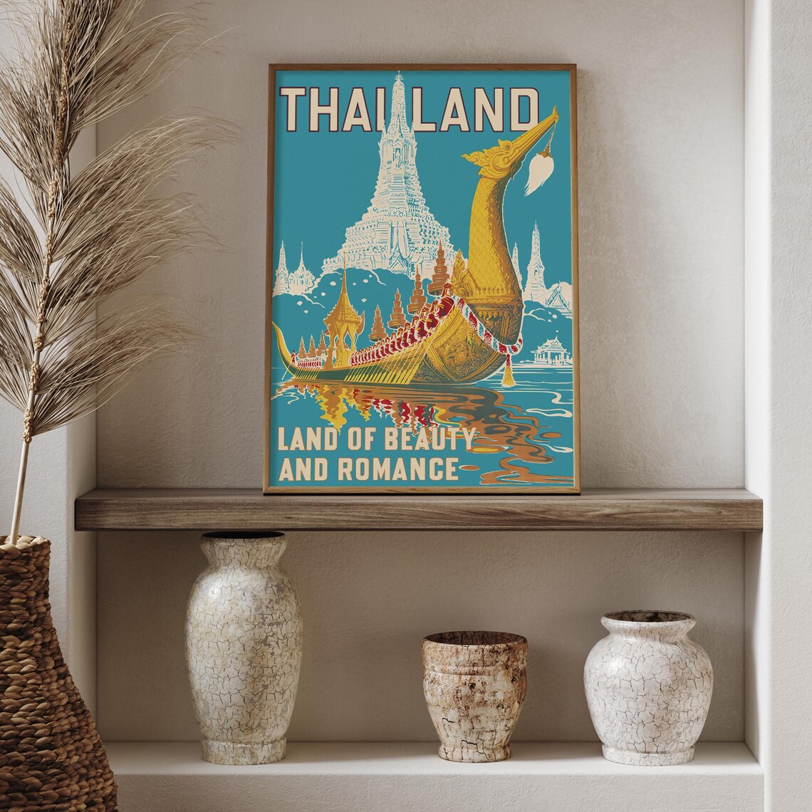 Thailand Land Of Beauty Vintage Travel Poster - Image 2