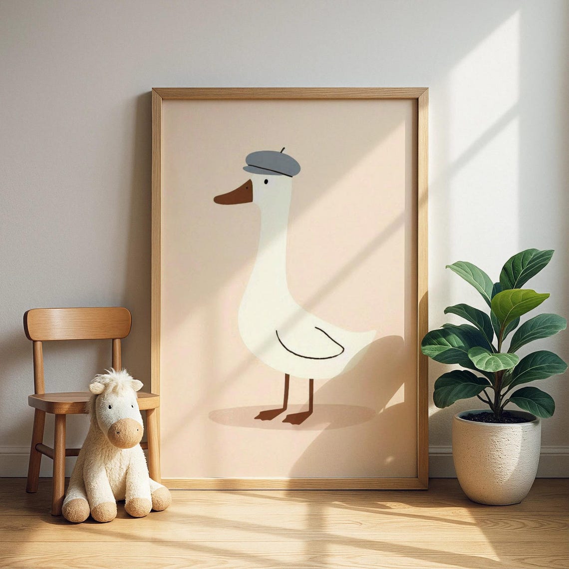 French Duck Print Parisian Nursery Art Kids Room Decor Wall
