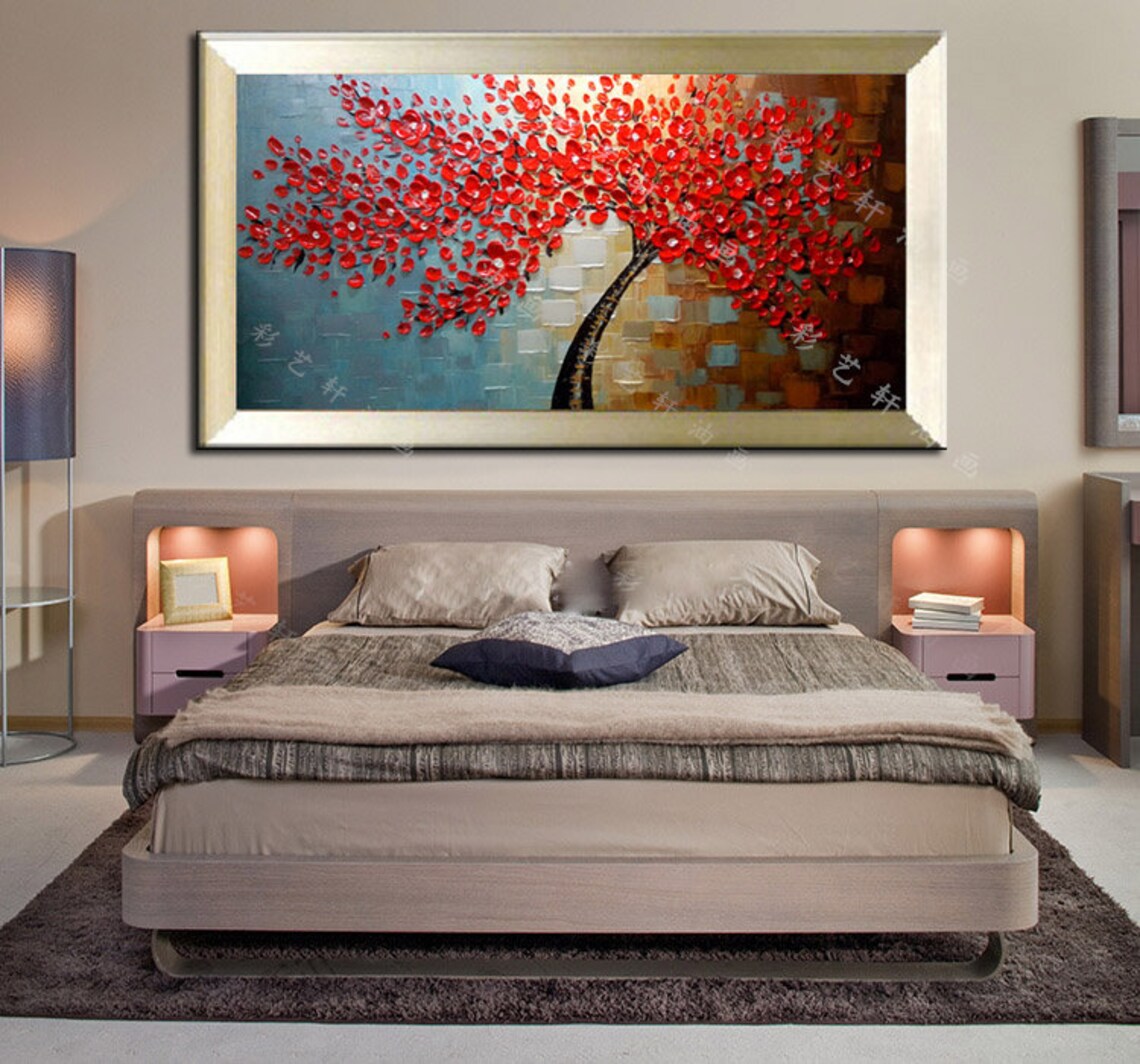 Red Blossom Money Tree Gold Frame Feng Shui Prosperity Poster - Image 6