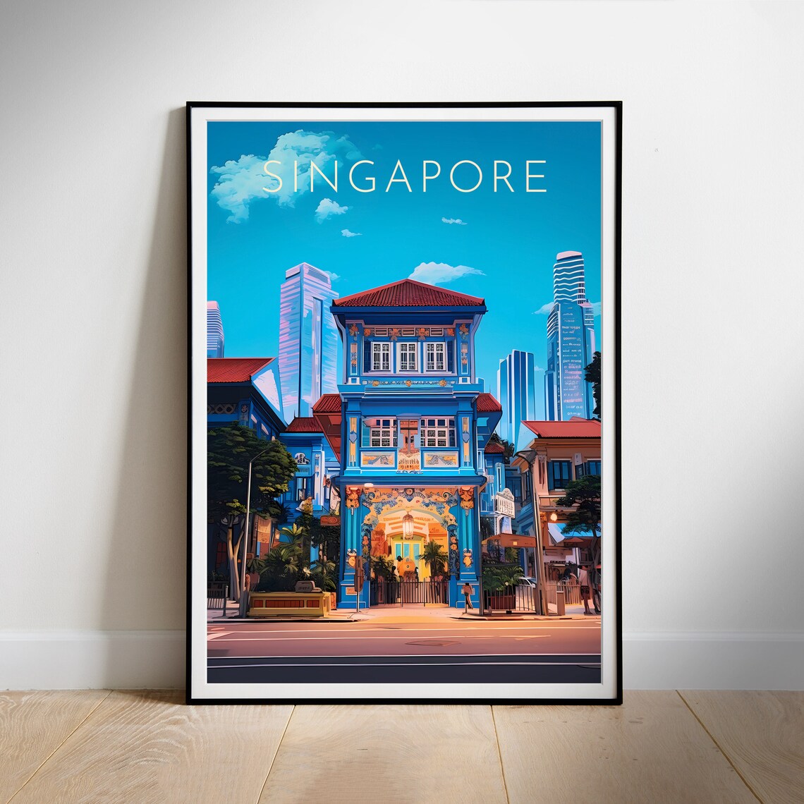Singapore Travel Poster, Asia Wall Art Print