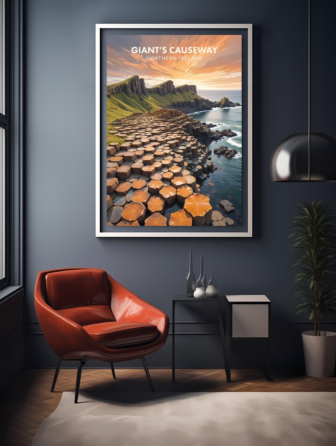Giant's Causeway Northern Ireland Basalt Cliffs Travel Poster - Image 2